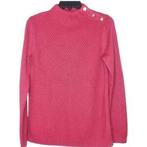 TALBOTS Beautiful Knit Mock Neck Sweater Button XS